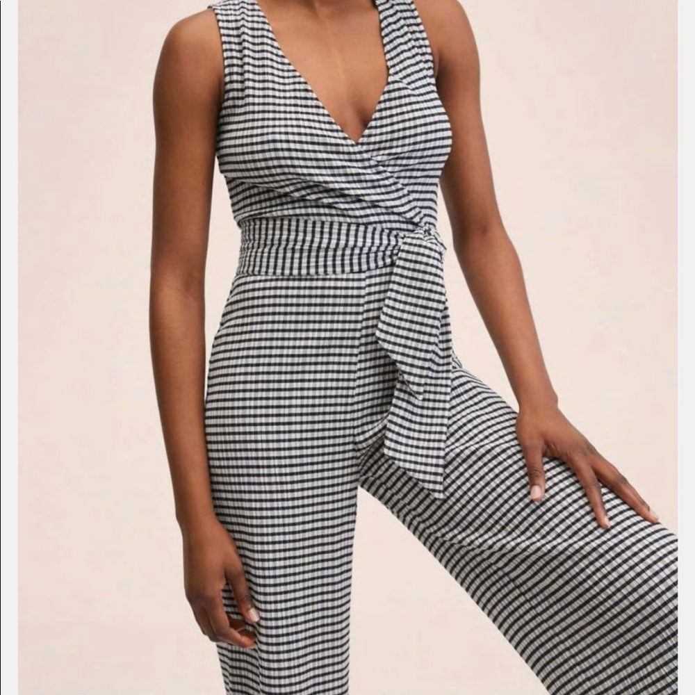Mango gingham jumpsuit